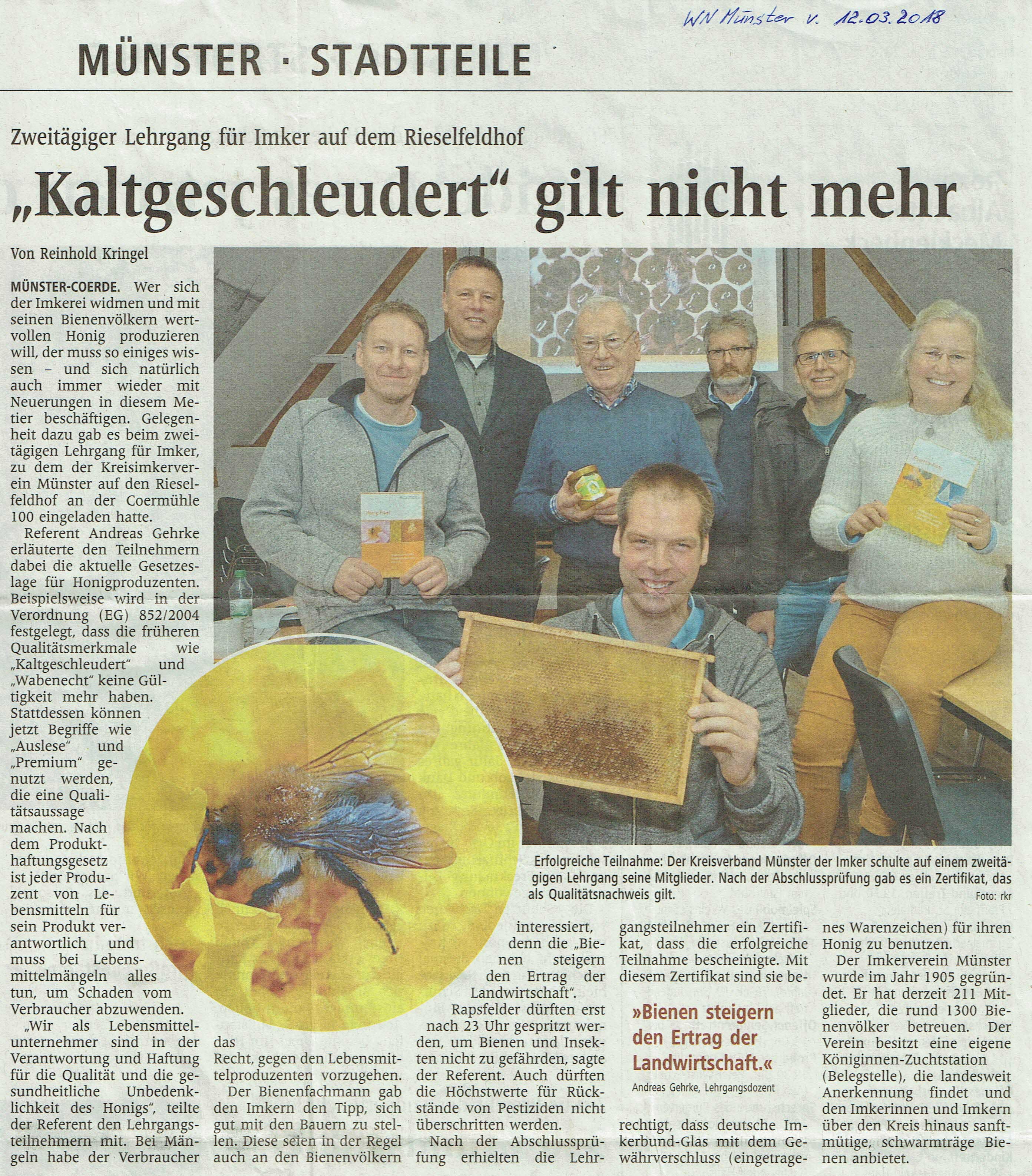 Honiglehrgang März 2018